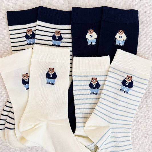 Preppy Bear Socks Set women's boutique fashion