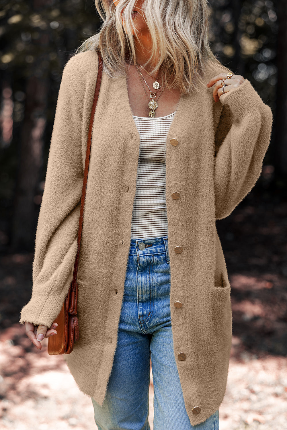 Brooklyn Front Midi Solid Cardigan