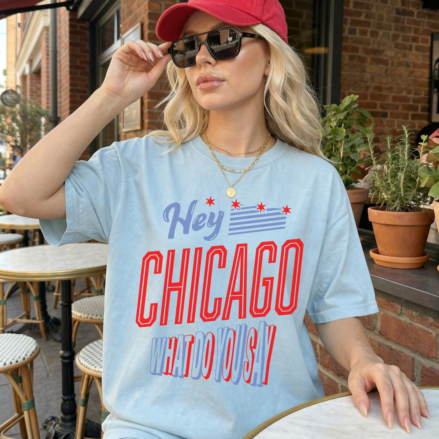 Hey Chicago What Do You Say Graphic Tee | Patriotic Summer City Tee