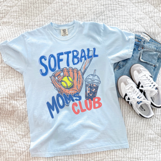Softball Moms Club Graphic Tee – Cute Softball Mom Shirt