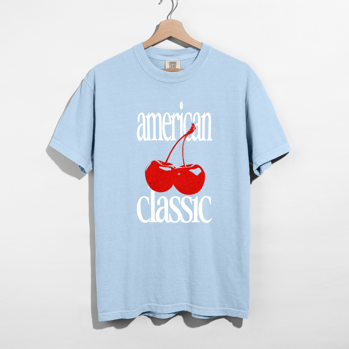American Classic Cherry Graphic Tee – Retro Red Cherries Design
