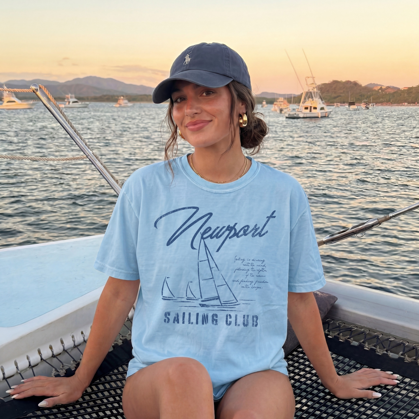 Newport Sailing Club Graphic Tee – Coastal Preppy T-Shirt