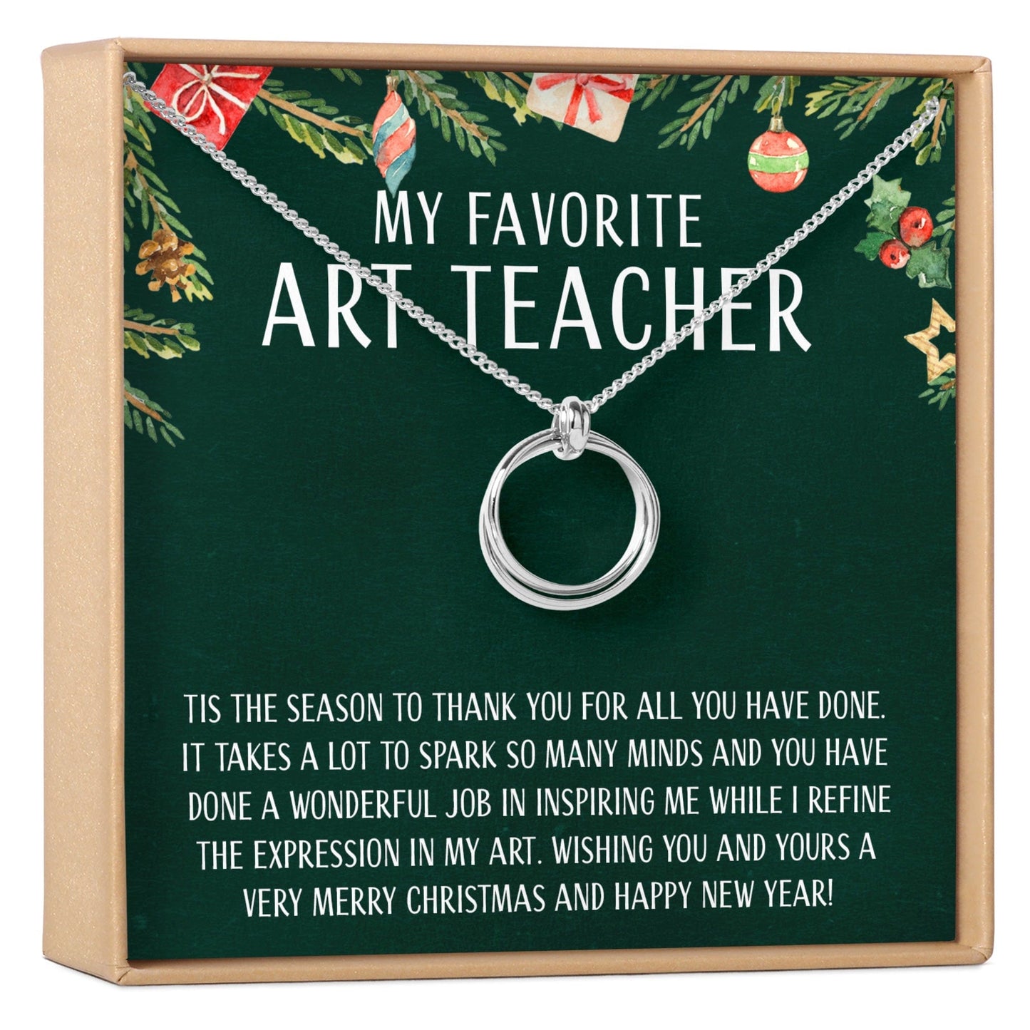 Christmas Gift for Art Teacher Linked Circles Necklace