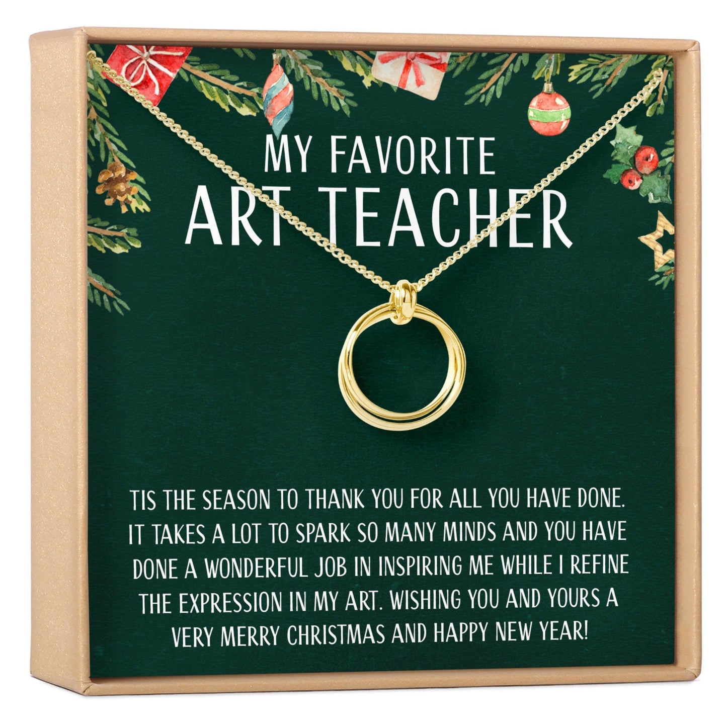 Christmas Gift for Art Teacher Linked Circles Necklace