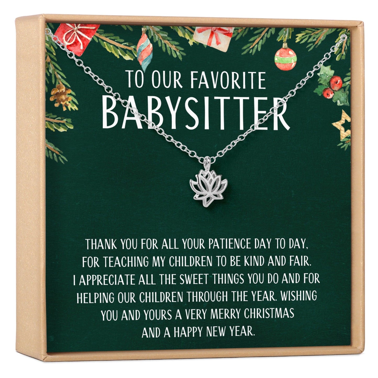 Christmas Gift for Babysitter Lotus Necklace