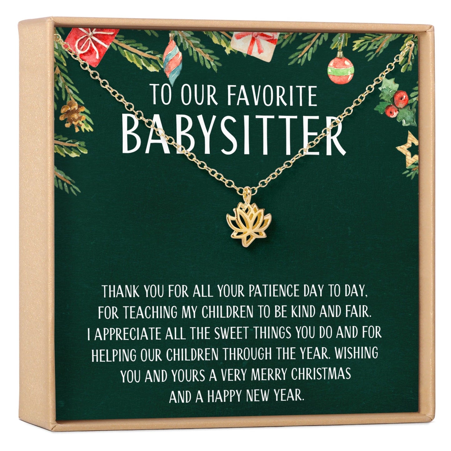 Christmas Gift for Babysitter Lotus Necklace