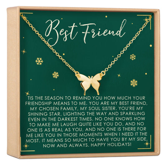 Christmas Gift for Best Friend Butterfly Pendant Necklace