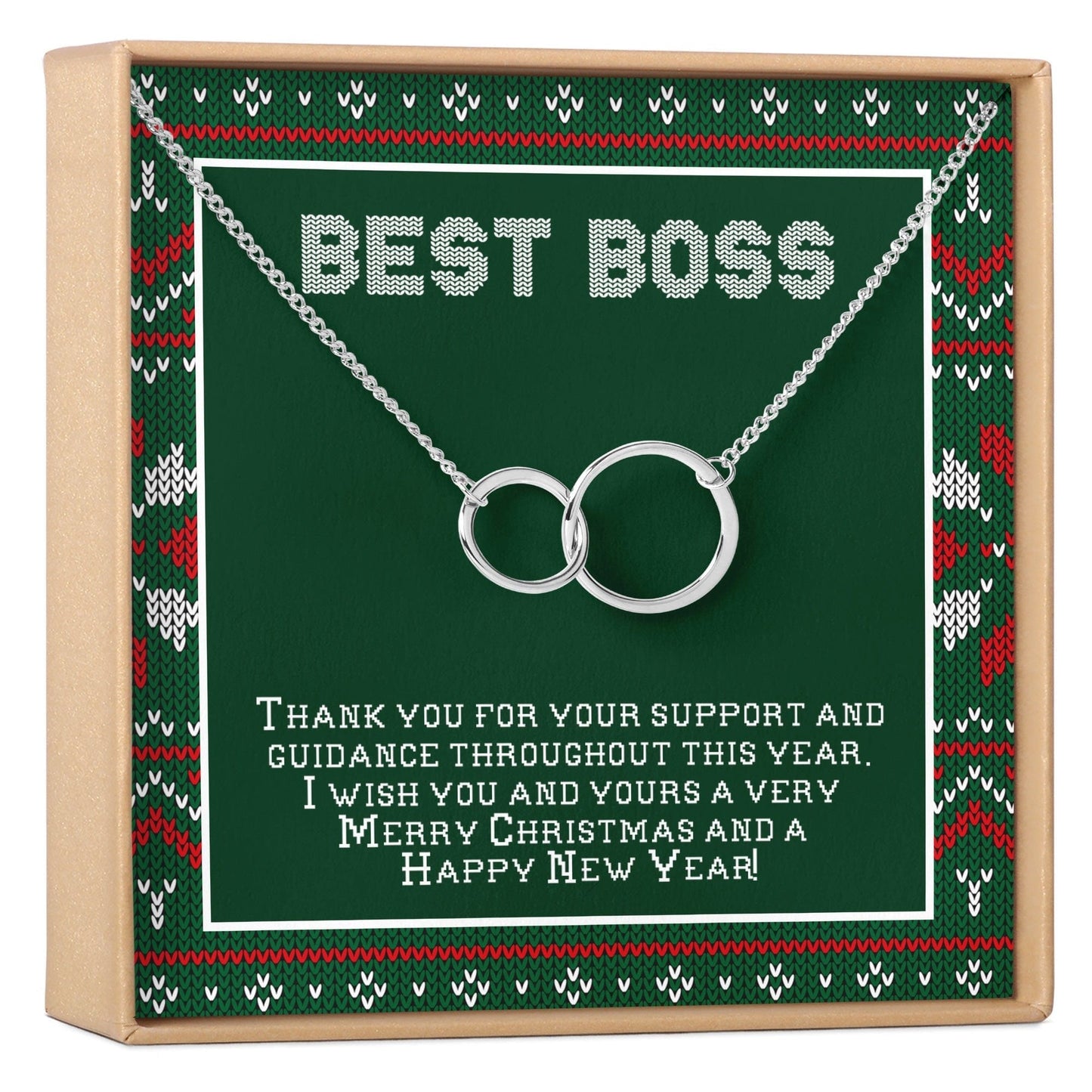 Christmas Gift for Boss Double Circles Necklace