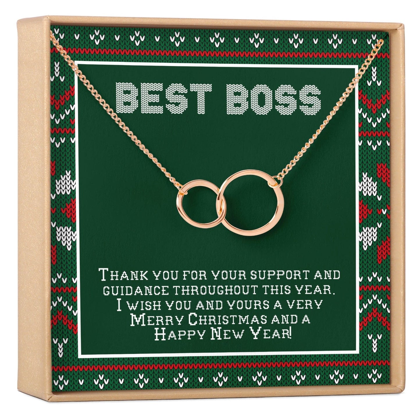 Christmas Gift for Boss Double Circles Necklace