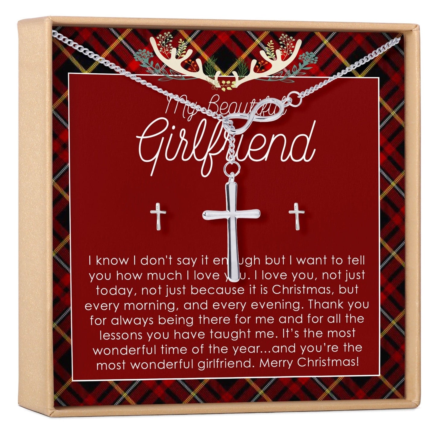 Christmas Gift for Girlfriend Cross earring and Necklace Set Jewelry Set