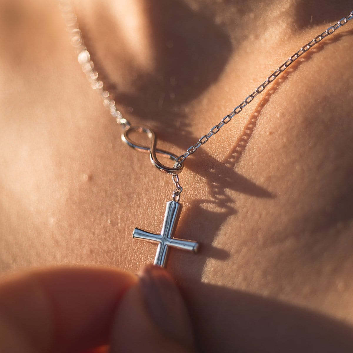 Christmas Gift for Great Grandma Infinity Cross  Necklace