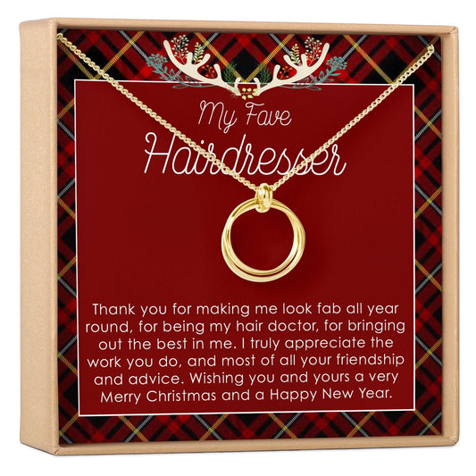 Christmas Gift for Hairdresser Linked Circles Necklace