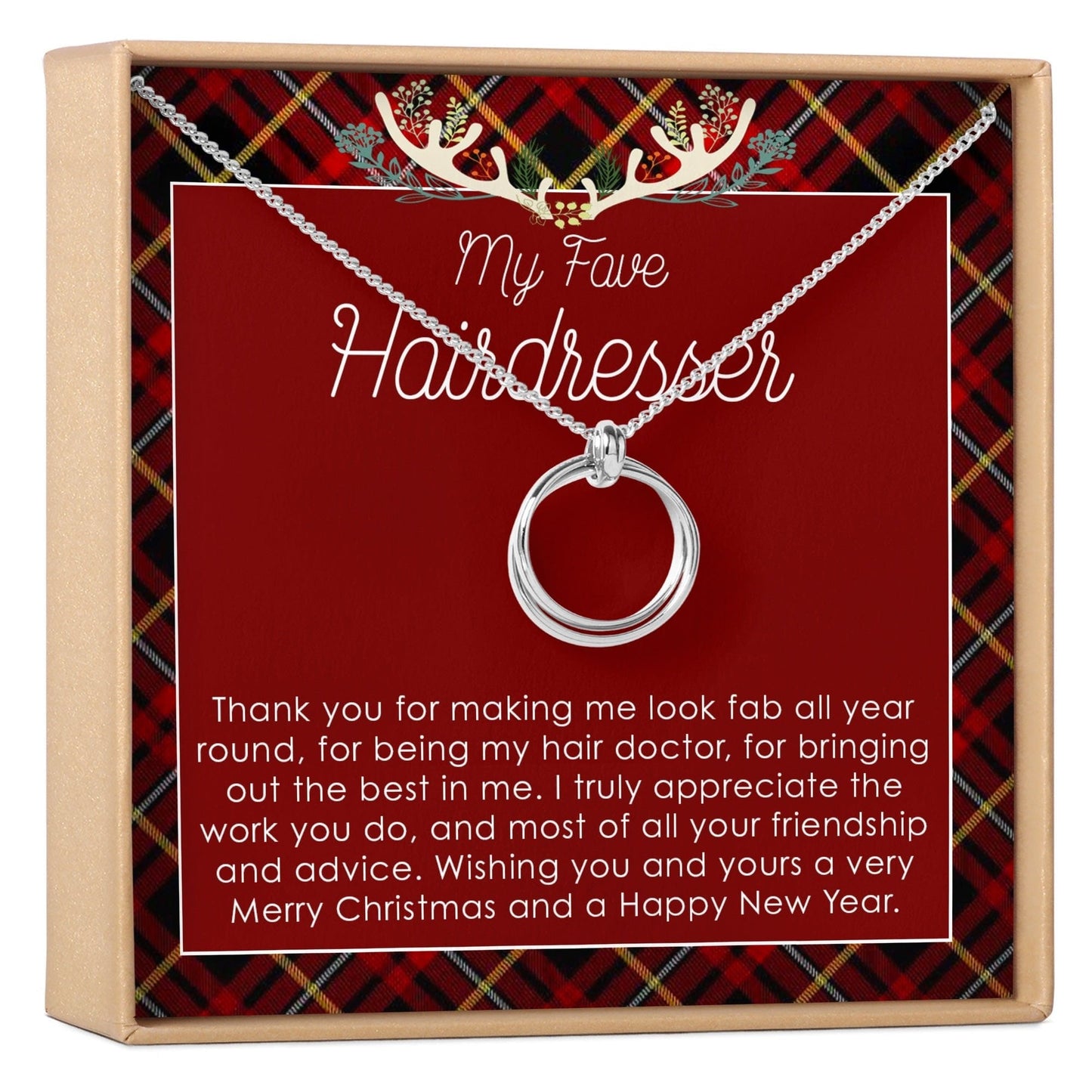 Christmas Gift for Hairdresser Linked Circles Necklace