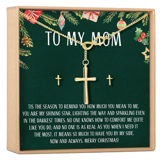 Christmas Gift for Mom Cross earring and Necklace Set Jewelry Set