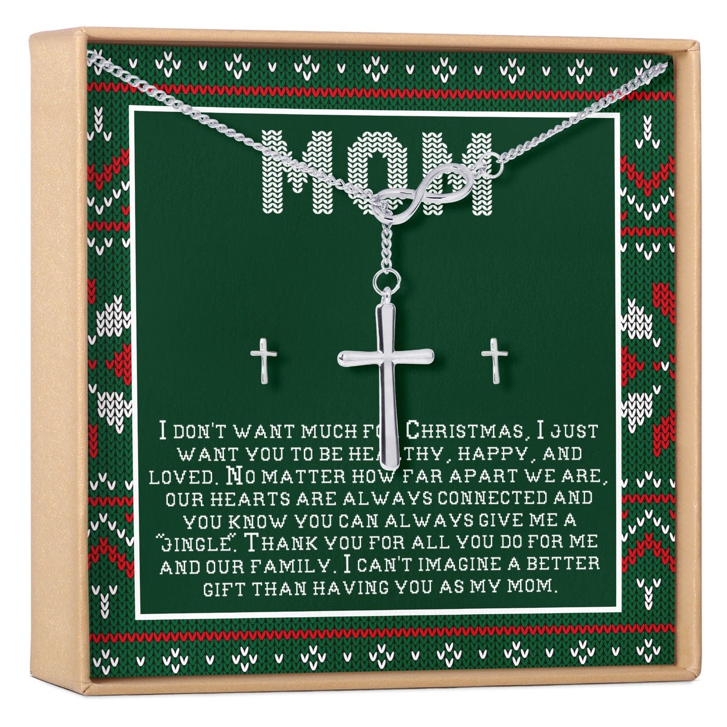 Christmas Gift for Mom Cross earring and Necklace Set Jewelry Set