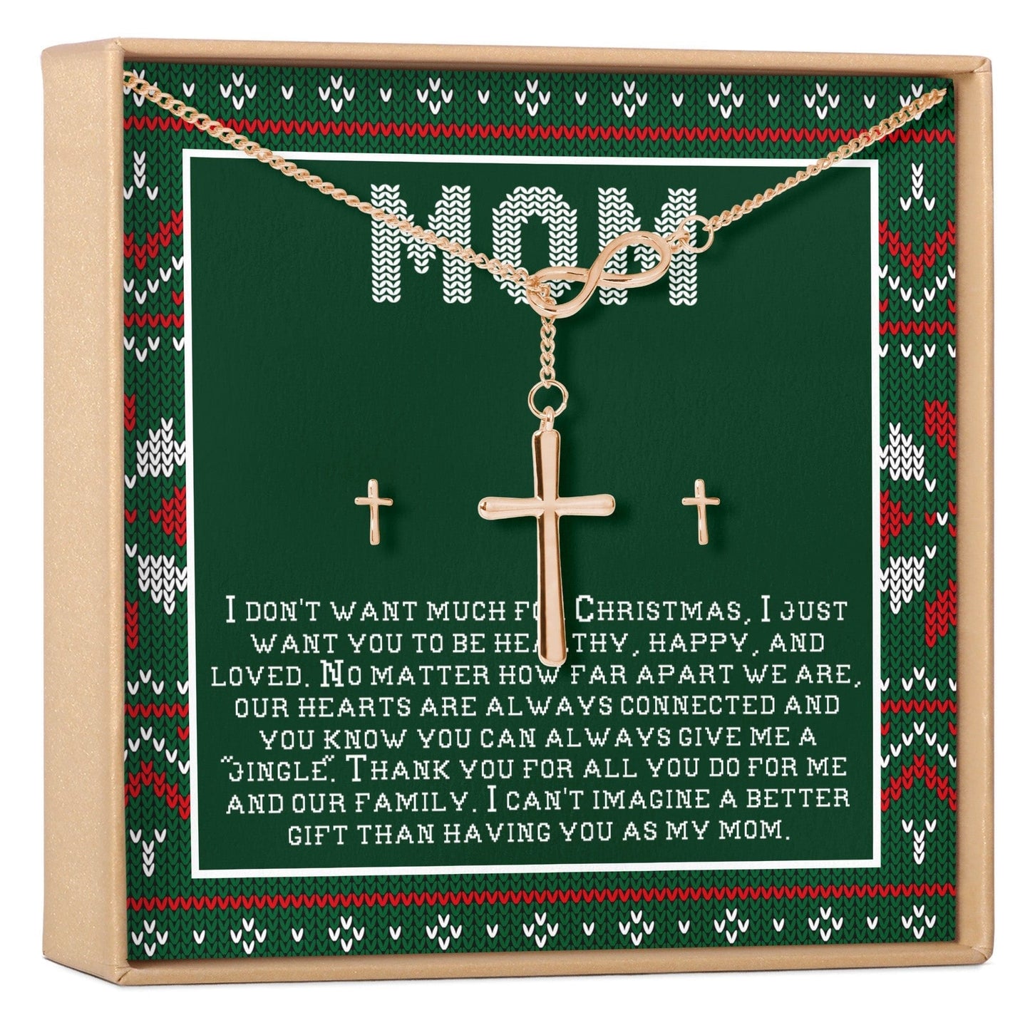 Christmas Gift for Mom Cross earring and Necklace Set Jewelry Set