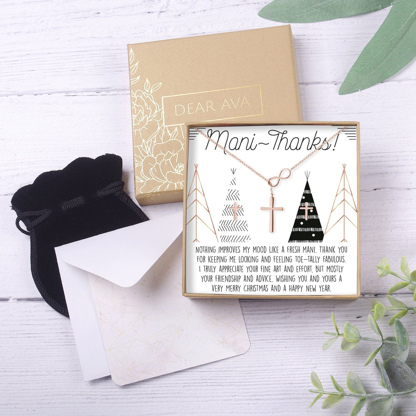 Christmas Gift for Nail Tech Cross earring and Necklace Set Jewelry Set