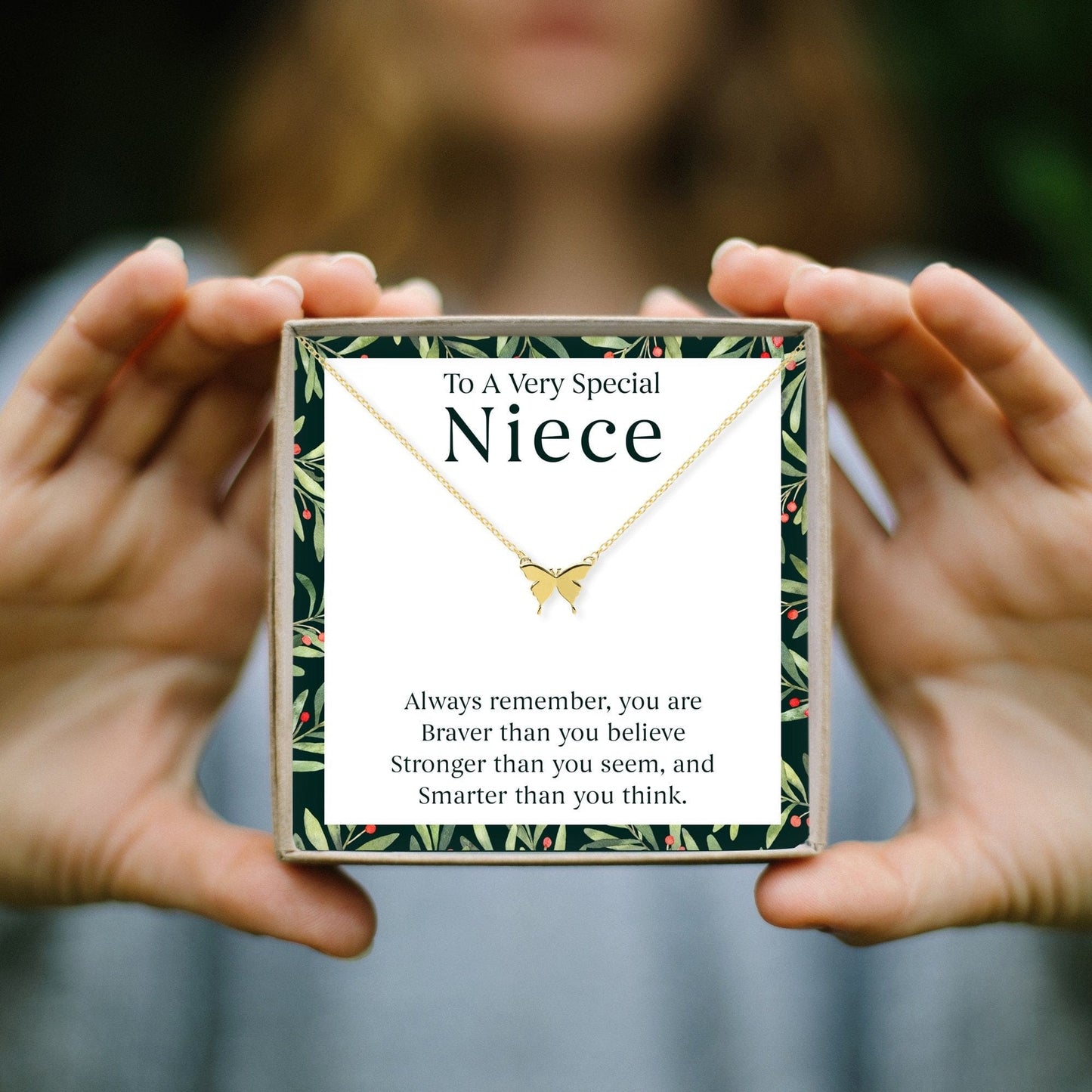 Christmas Gift for Niece Butterfly Pendant Necklace