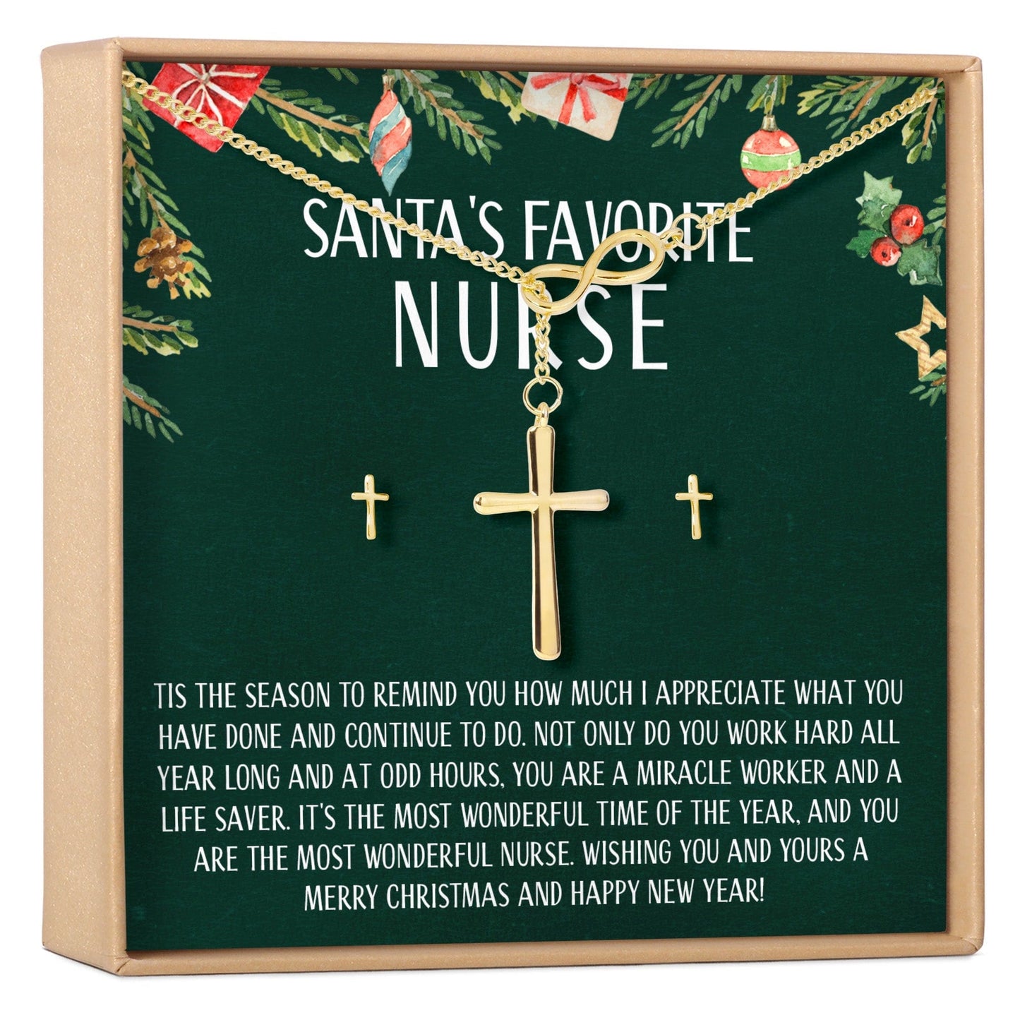 Christmas Gift for Nurse Cross earring and Necklace Set Jewelry Set