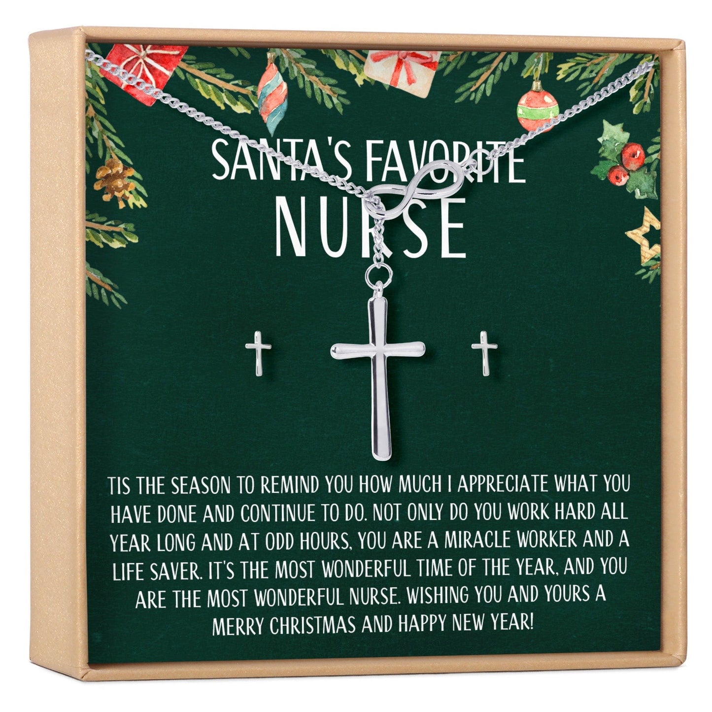 Christmas Gift for Nurse Cross earring and Necklace Set Jewelry Set