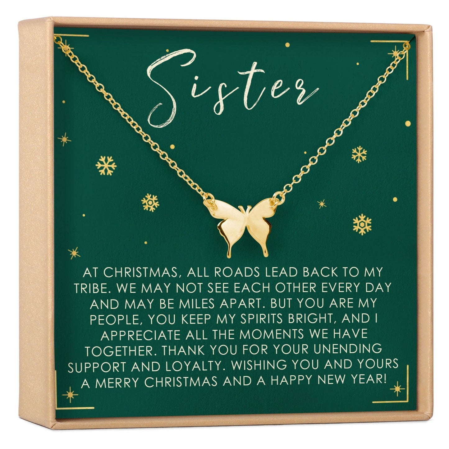 Christmas Gift for Sister Butterfly Pendant Necklace