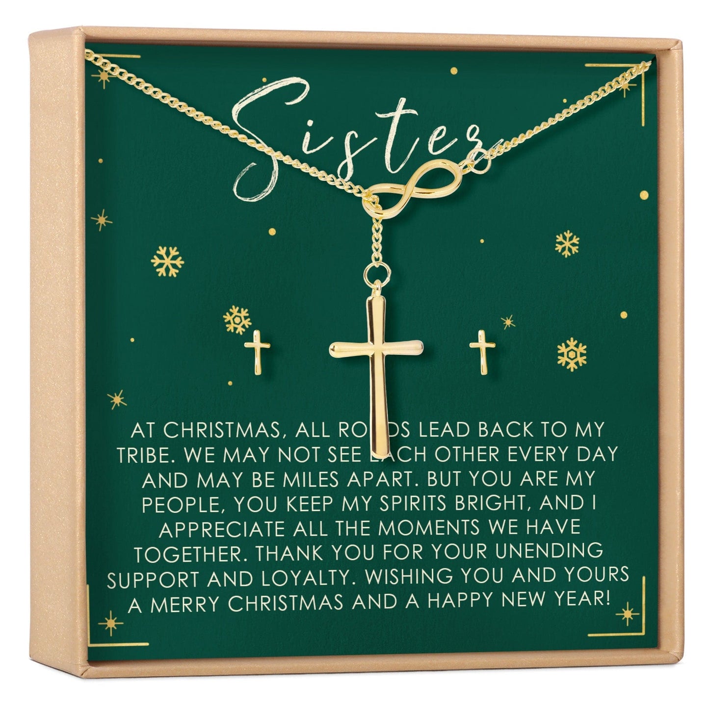 Christmas Gift for Sister Cross earring and Necklace Set Jewelry Set