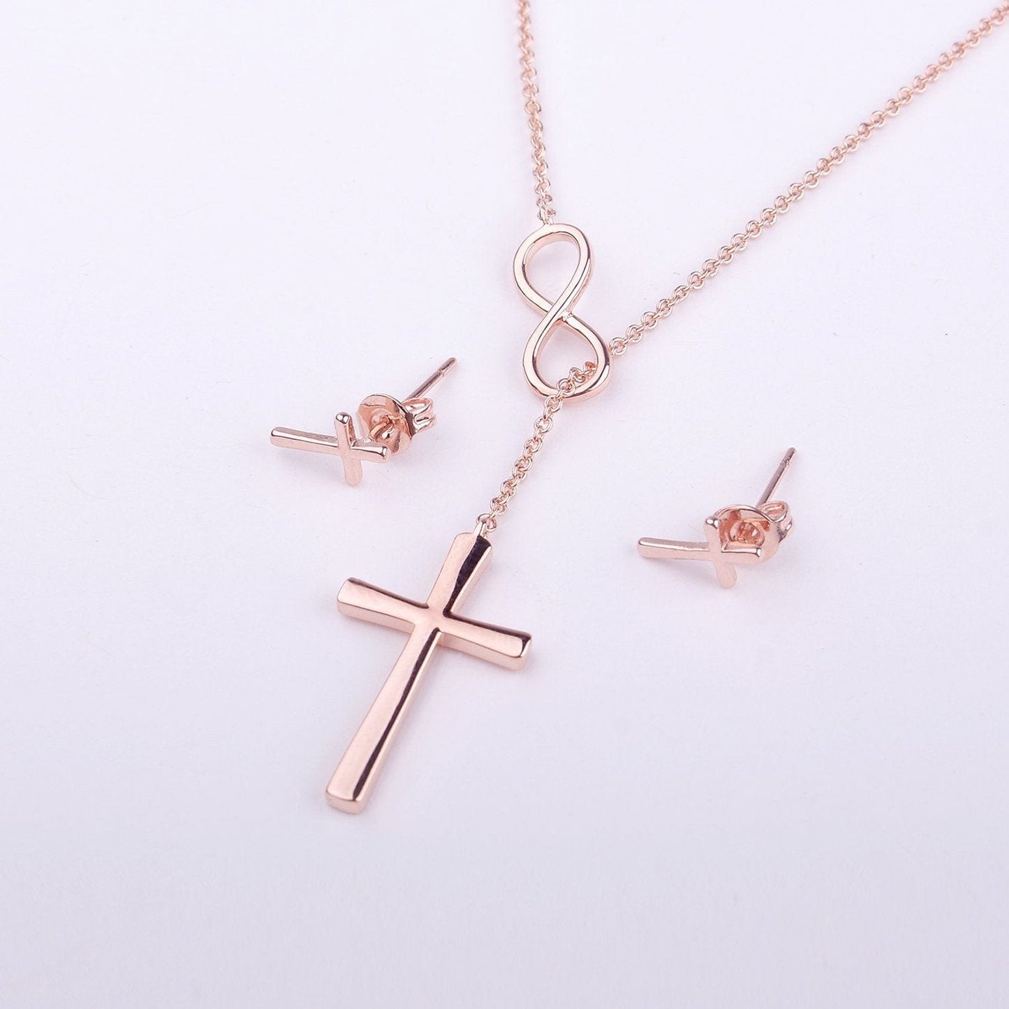 Christmas Gift for Stepdaughter Cross earring and Necklace Set Jewelry Set