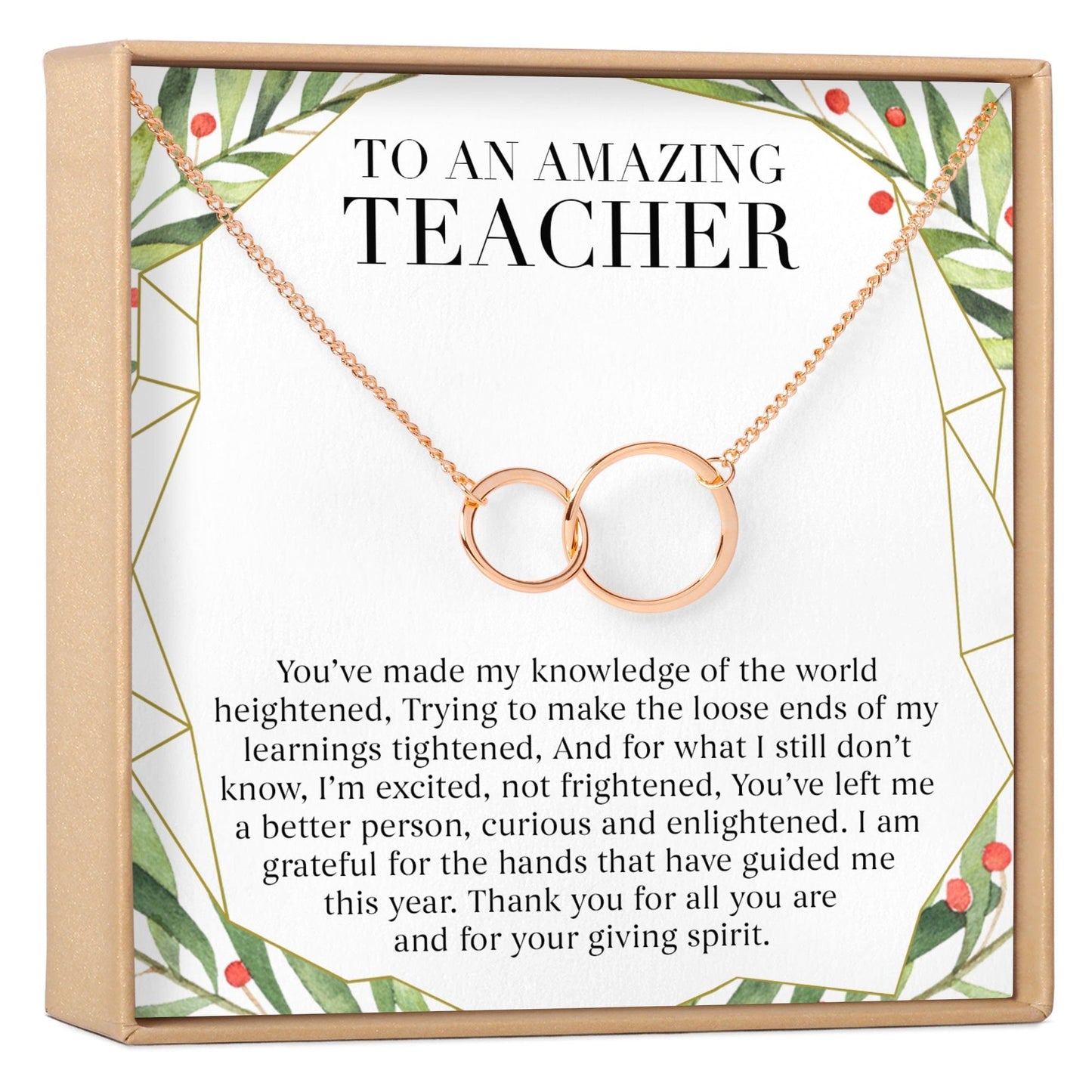 Christmas Gift for Teacher Double Circles Necklace
