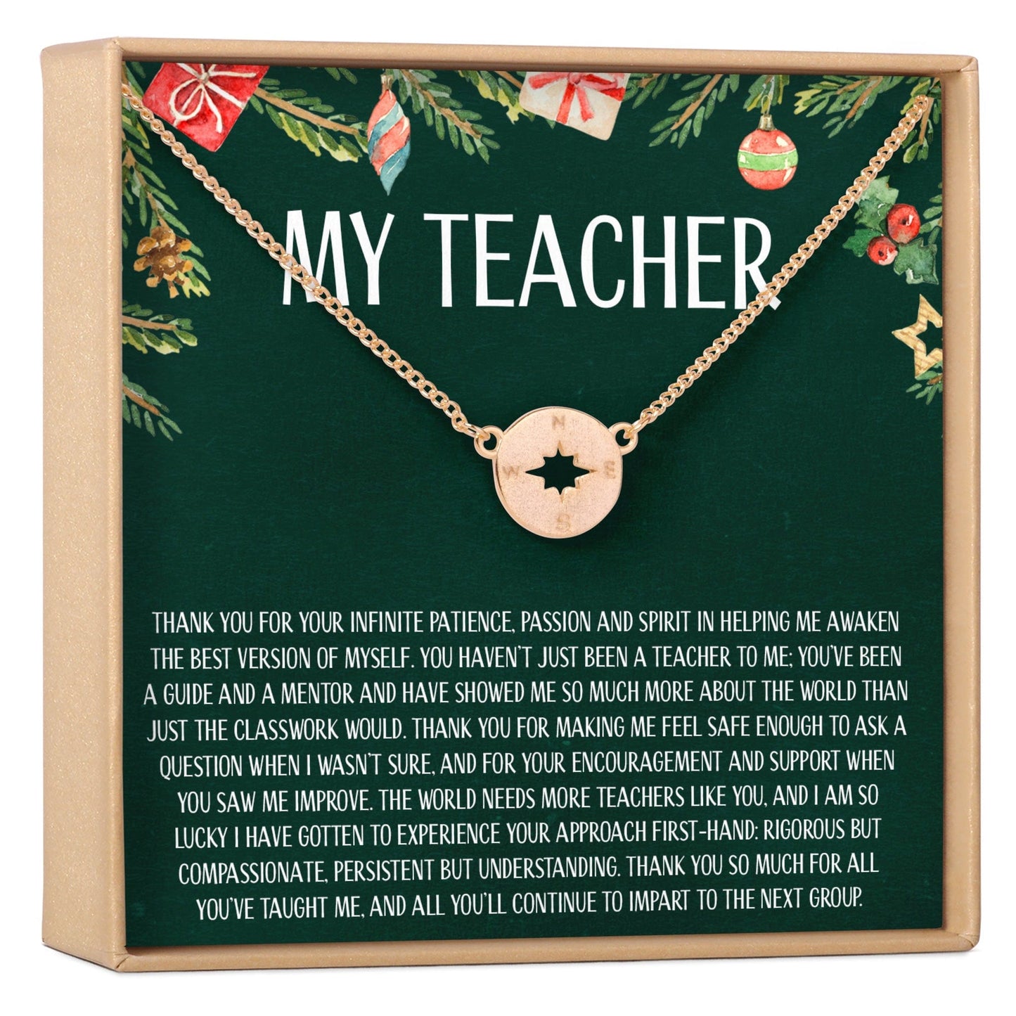 Christmas Gift for Teacher Necklace, Multiple Styles
