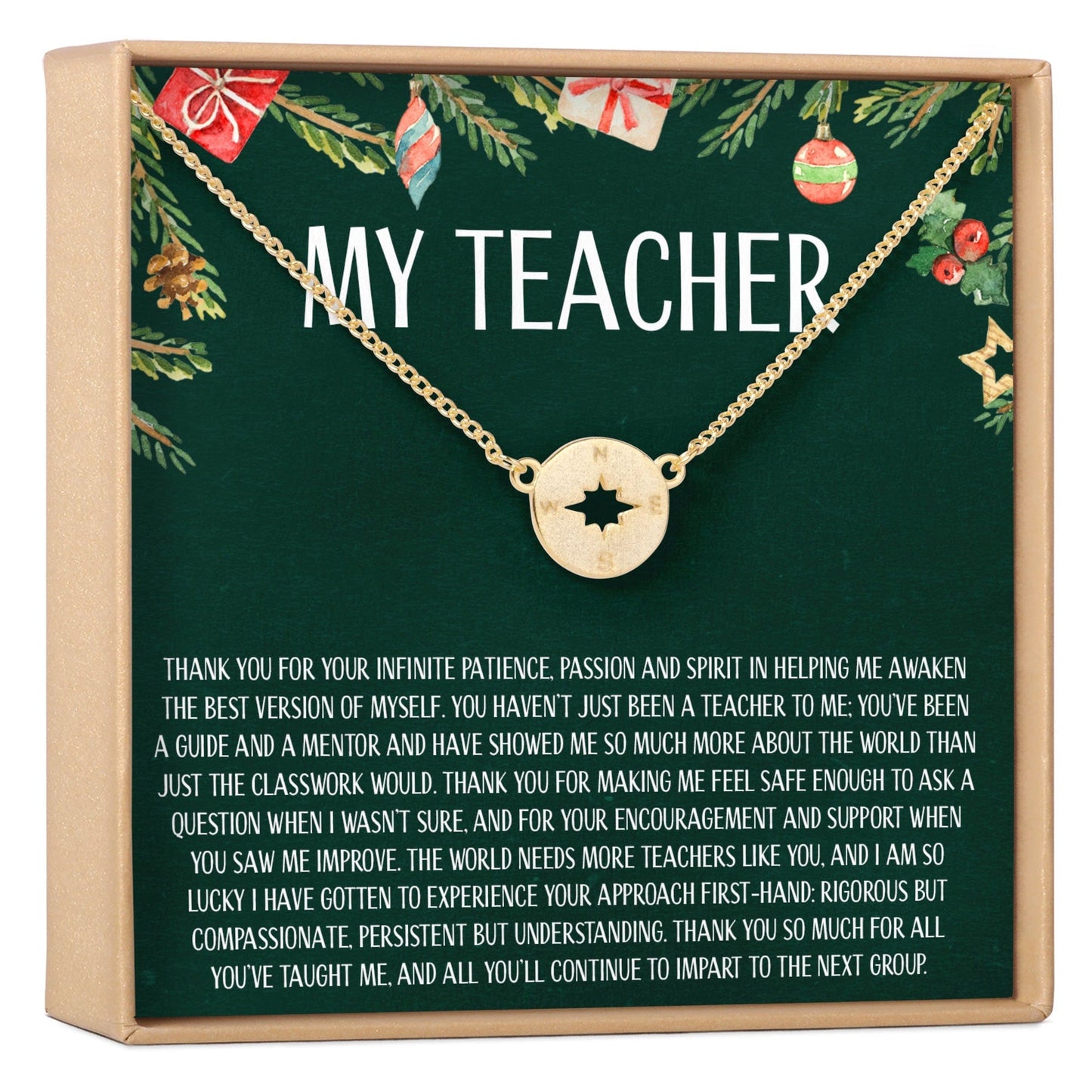 Christmas Gift for Teacher Necklace, Multiple Styles