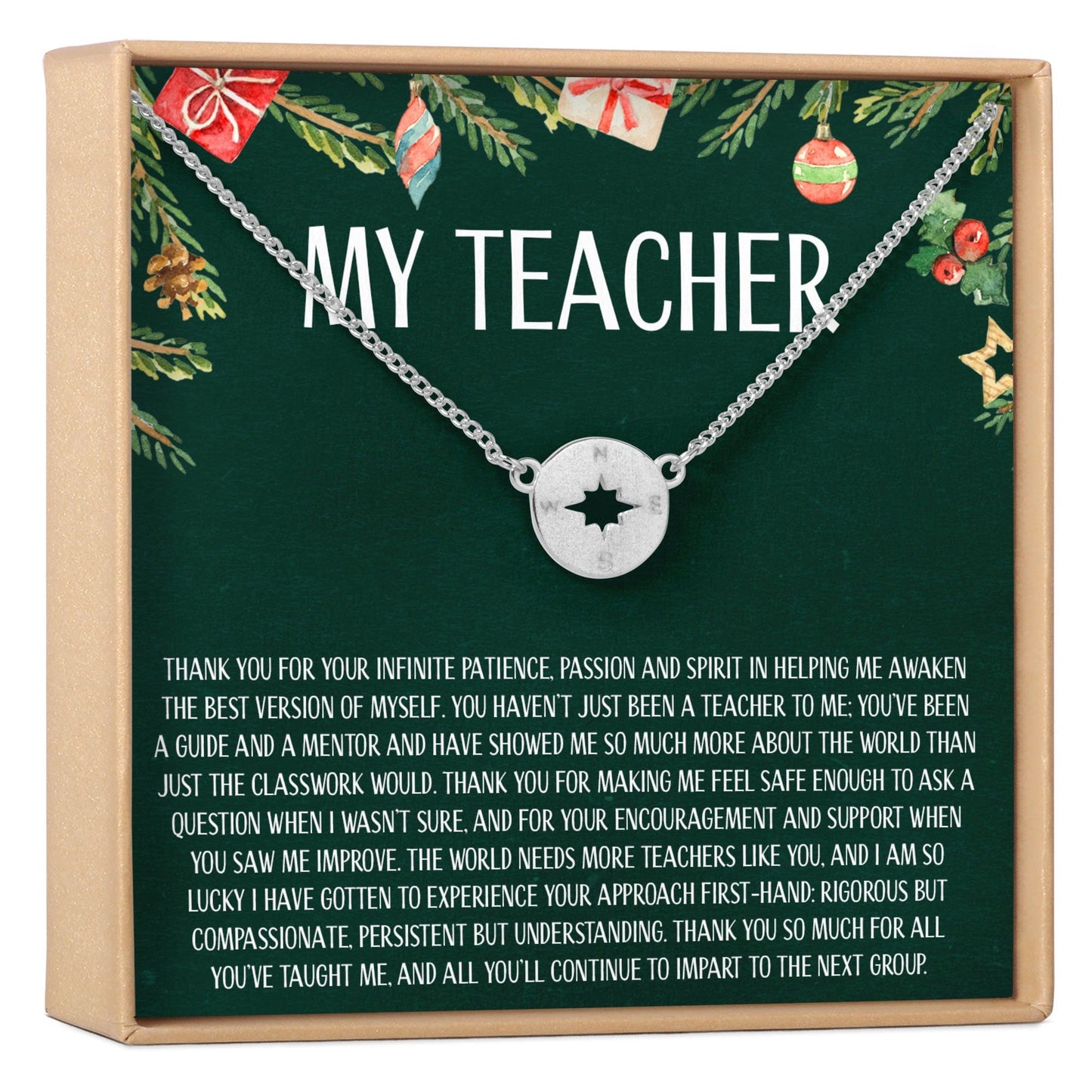 Christmas Gift for Teacher Necklace, Multiple Styles