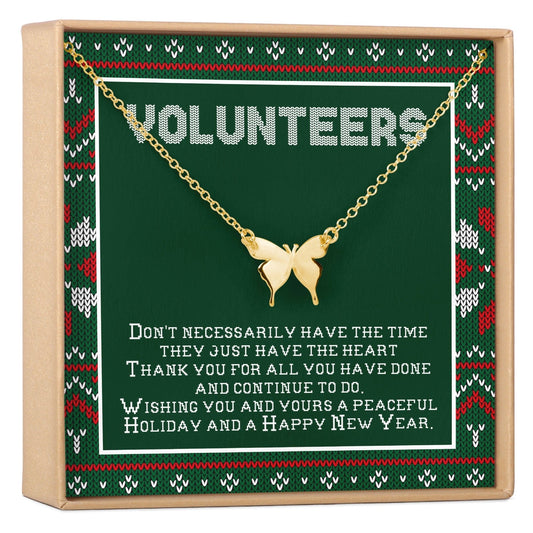 Christmas Gifts for Volunteer Appreciation Butterfly Pendant Necklace