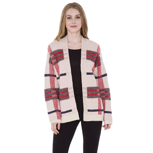 Classic Plaid Check Cardigan