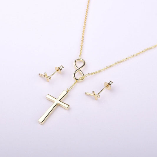Confirmation Cross earring and Necklace Set Jewelry Set