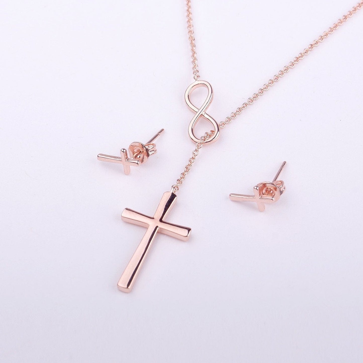 Confirmation Sponsor Cross earring and Necklace Set Jewelry Set