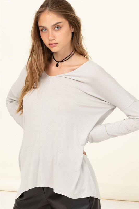 Effortless Endeavor Oversized Long Sleeve Top