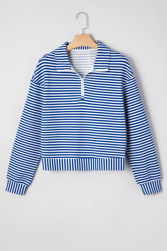 Reign Zip Collar Pullover Long Sleeve Top
