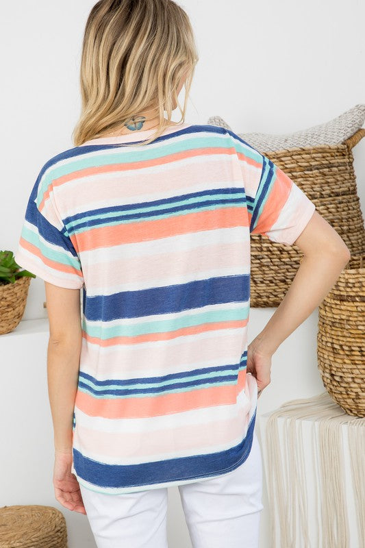 MULTI STRIPE BOXY TOP