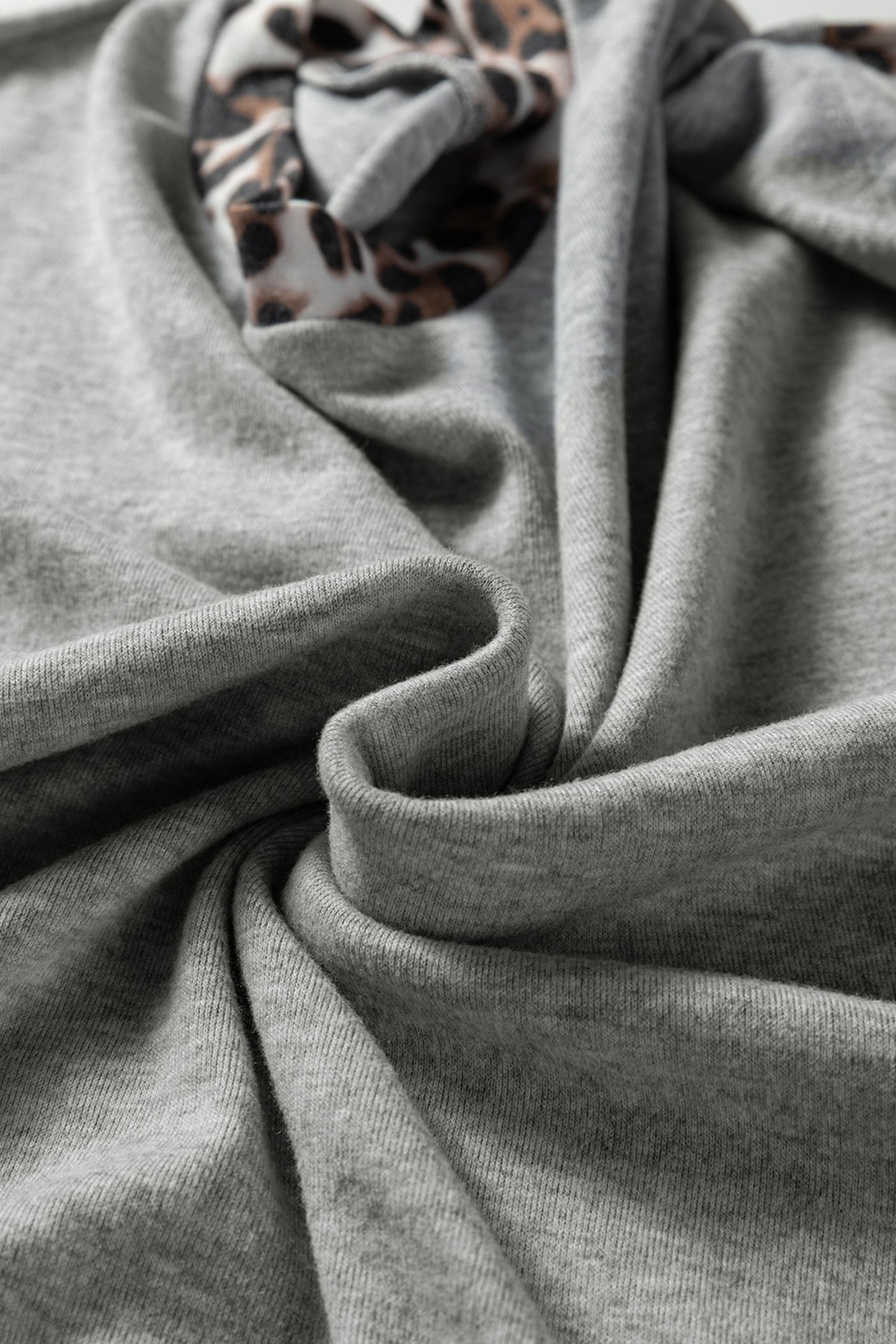Leopard Patchwork Dolman Sleeve Sweatshirt