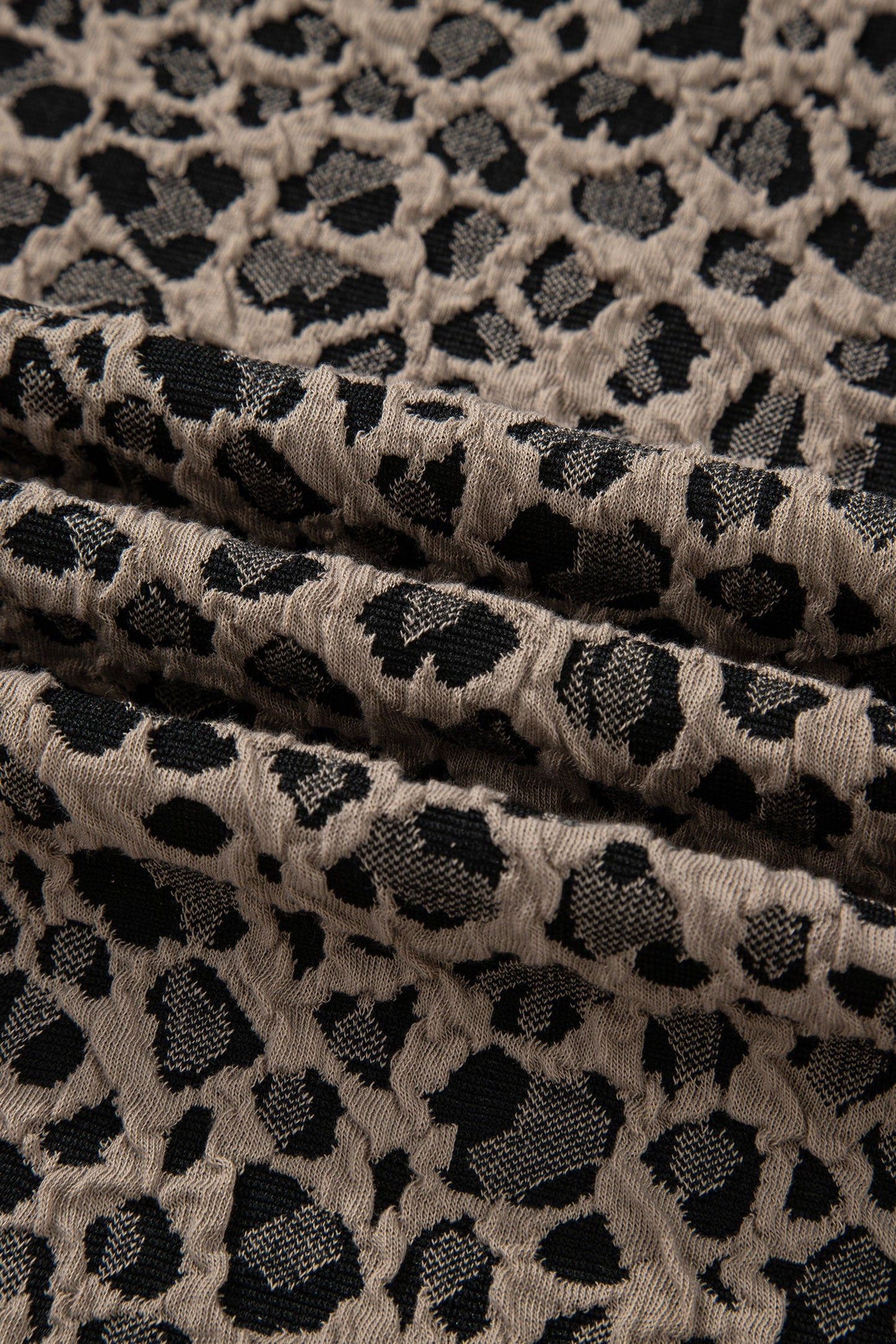 Plus Size Leopard Textured Short Sleeve T-Shirt