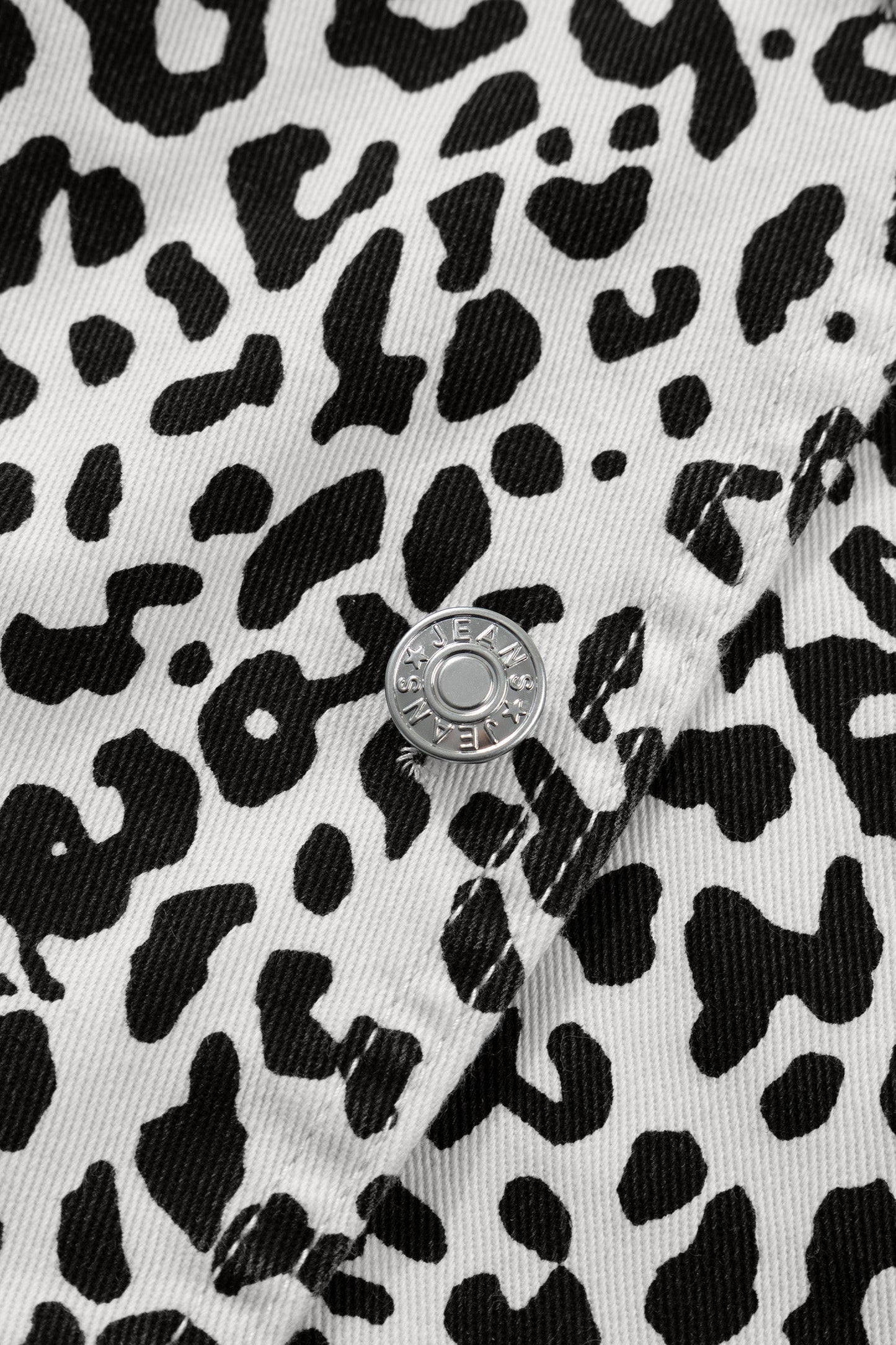 Leopard Denim Buttoned Overlap Shorts