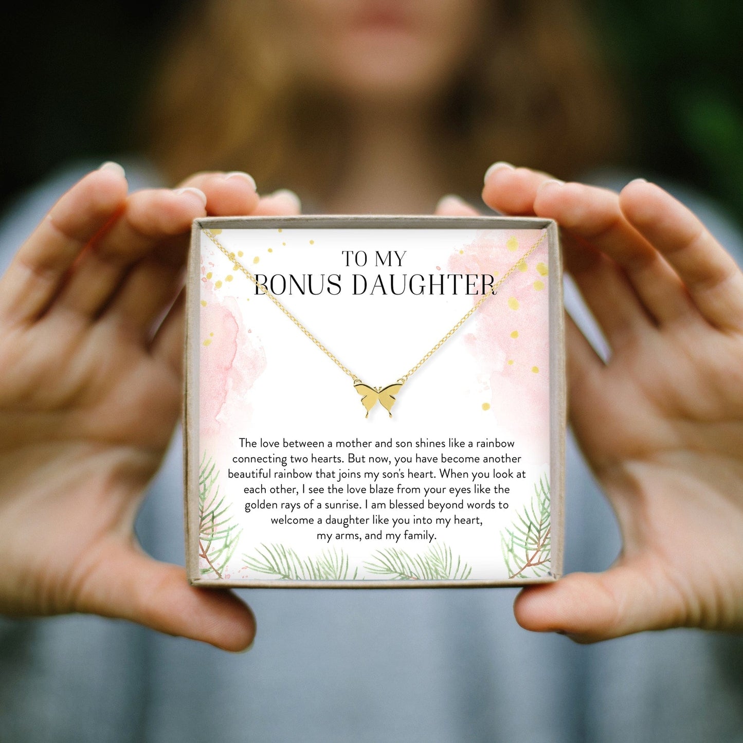 Daughter-In-Law Butterfly Pendant Necklace
