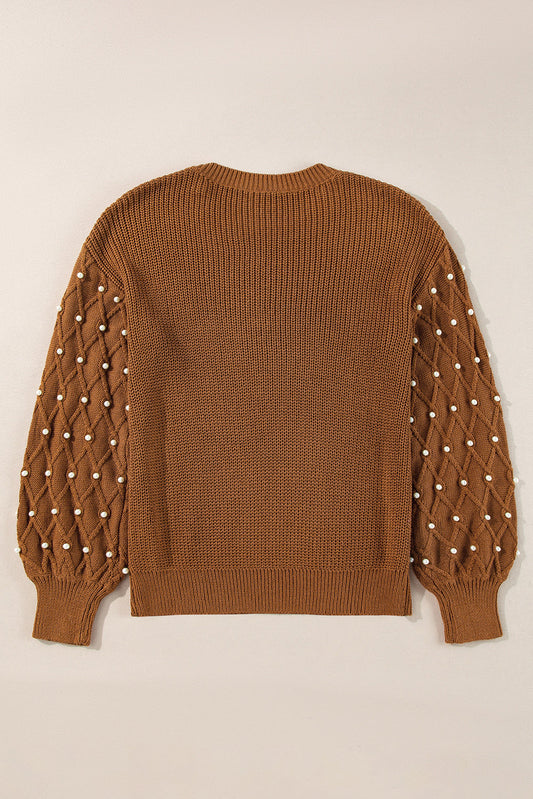 Evelyn Beaded Drop Shoulder Sweater