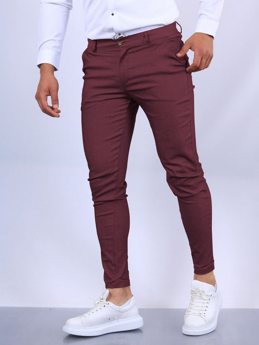 ๐ Men's Slim Fit Button Trousers โ Versatile Office & Casual Wear