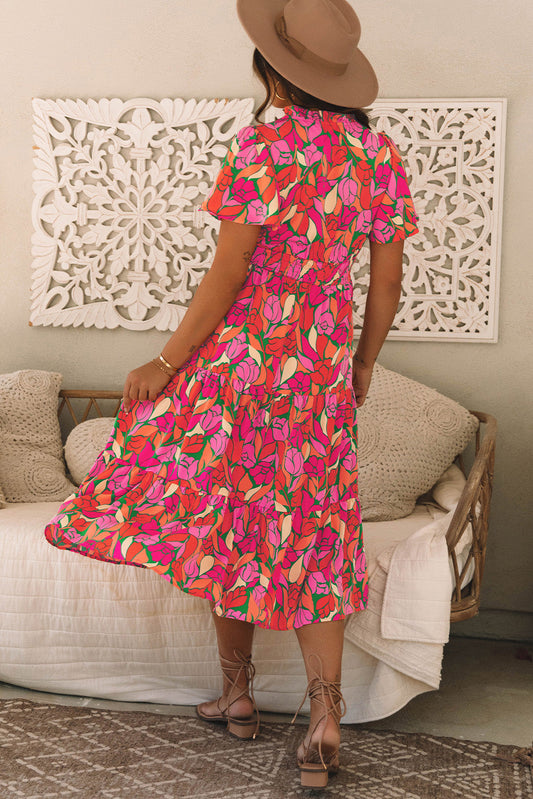 Lillie Floral Short Sleeve Maxi dress