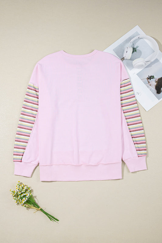 Khloe Patchwork Loose Henley Sweatshirt