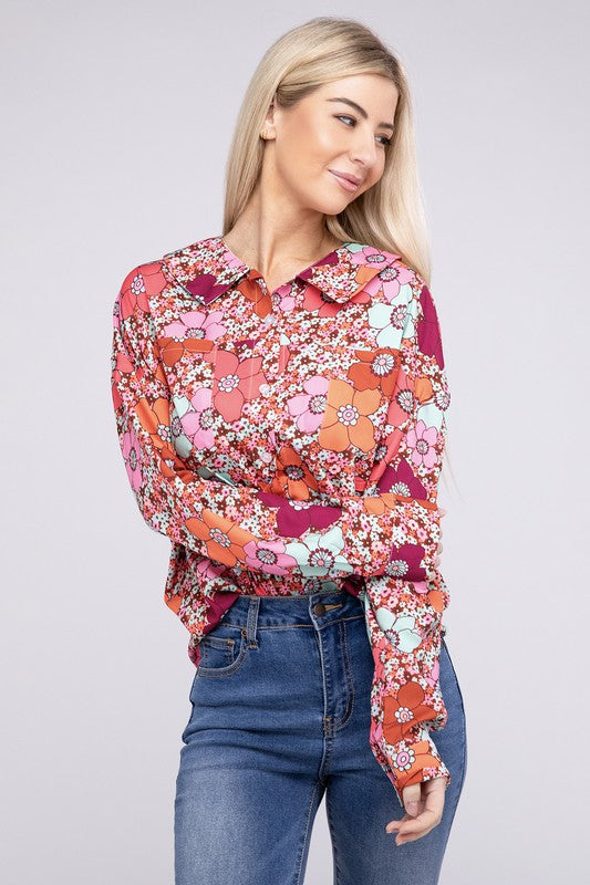 Floral Printed Long Sleeve Shirt