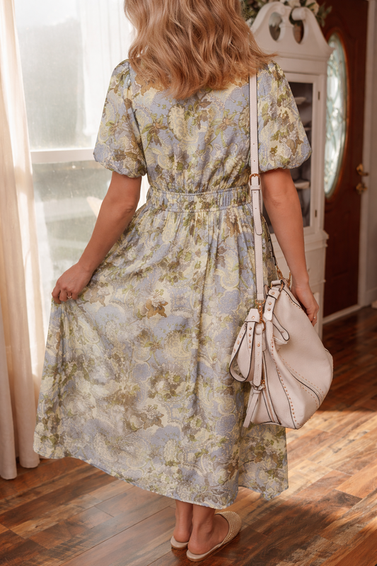 Nora Puff Sleeve Long Dress