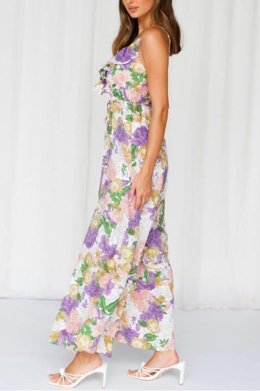 Floral Print Wide Leg Jumpsuit