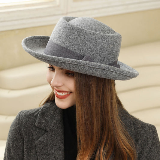 Vintage Bow British Retro Flat Top Hat for Women